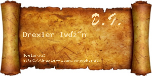 Drexler Iván névjegykártya